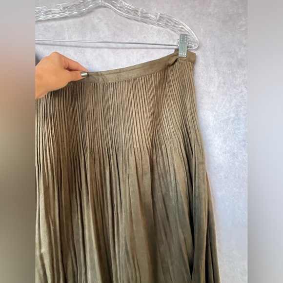 ColdWater Creek Pleated Green Skirt Size 2X CottageCore Peasant - Picture 3 of 4